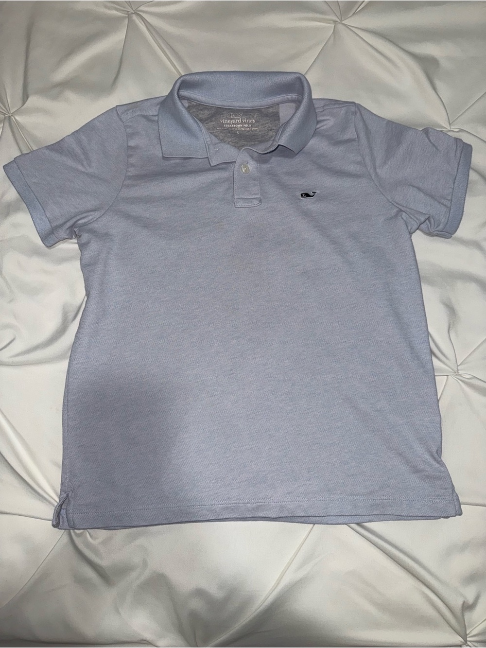 Vineyard Vines Light Blue Boys Polo with Whale Logo